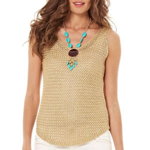 Lilly Pulitzer Gold Gina Sweater Tank Top